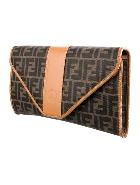 fendi ff leather envelope clutch